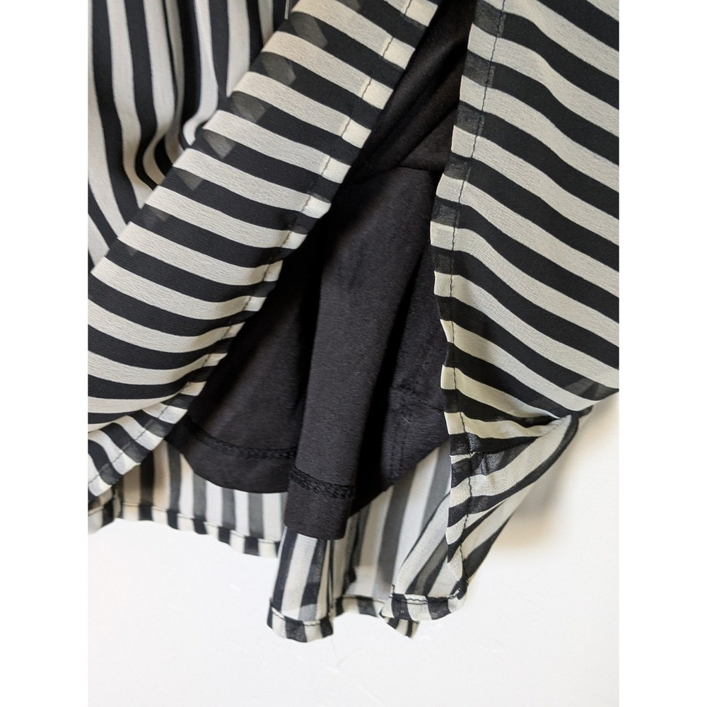 Bar III Mini Dress Womens Medium Black Stripe Boho Pattern Lined Sundress - Picture 5 of 11